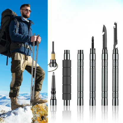 Multifunctional Tactical Hiking Staff – 15-in-1 Outdoor Survival Multi-Tool