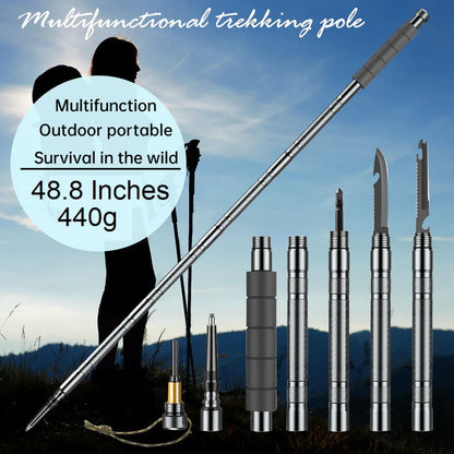 Multifunctional Tactical Hiking Staff – 15-in-1 Outdoor Survival Multi-Tool